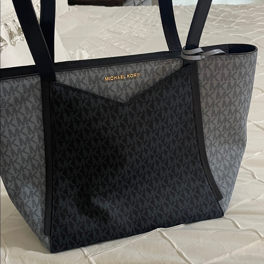 Michael Kors navy and blue Signature Tote